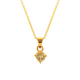 Citrine November Birthstone with Initial Pendant and Chain