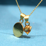 Citrine November Birthstone with Initial Pendant and Chain
