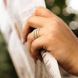 Green Enamel Twirl Ring