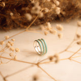 Green Enamel Twirl Ring