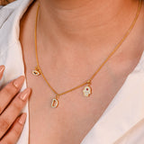 Evil Eye & Hamsa Necklace with Initial Pendant Made of Fine 925 Silver