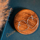 Statement Heart Earrings Made of Fine 925 Silver