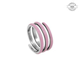 Pink Enamel Twirl Ring