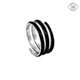 Black Enamel Twirl Ring