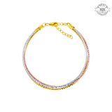 Tri Tone Bracelet - Made of Fine 925 Silver