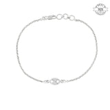 Studded OVal Bracelet - Made of Fine 925 Silver