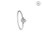 Sleek Solitaire Band - Made of Fine 925 Silver