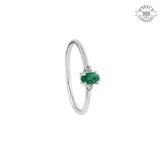 Sleek Emerald Band - Made of Fine 925 Silver