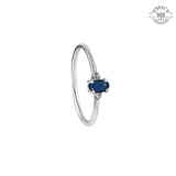 Sleek Sapphire Band - Made of Fine 925 Silver