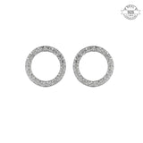 Studded Circular Studs - Made of Fine 925 Silver