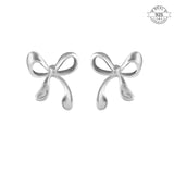 Minimal Bow Studs - Made of Fine 925 Silver