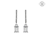 Studded Rectangular Dangler - Made of Fine 925 Silver