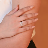 Bling Studded Intial Ring - Made of Fine 925 Silver