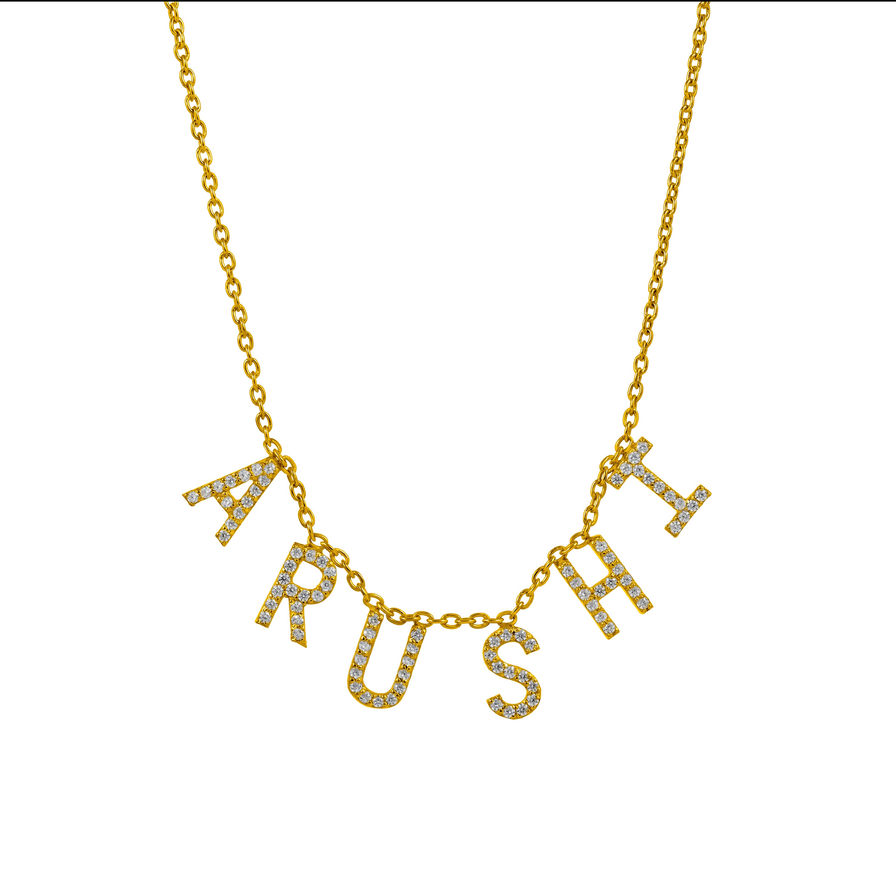 Bling Studded Name Necklace with Chain
