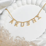 Bling Studded Name Necklace - Made of Fine 925 Silver