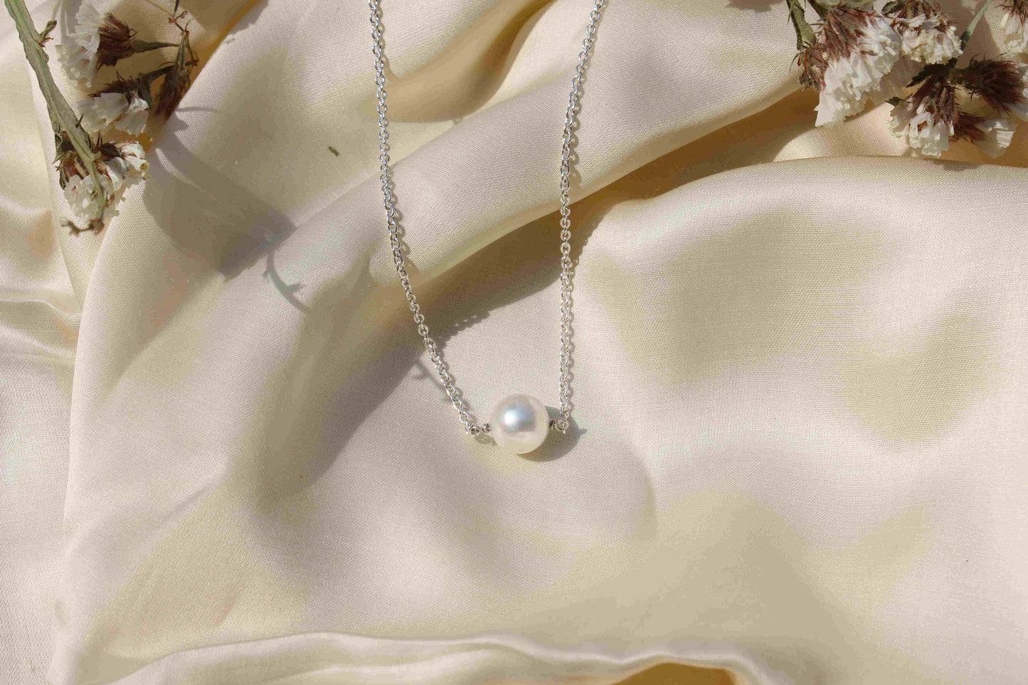 Pearl June Birthstone with Initial Pendant and Chain