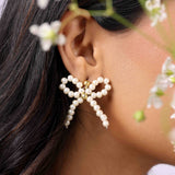Pearl Bow Earrings