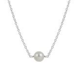 Pearl June Birthstone with Initial Pendant and Chain