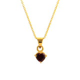 Red Garnet January Birthstone with Initial & Chain