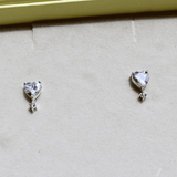 Solitaire Heart Studs
