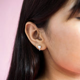 Solitaire Heart Studs