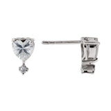 Solitaire Heart Studs