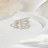 Stacked Band Made of Fine 925 Silver