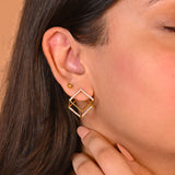 Studded Cube Hoops Made of Fine 925 Silver