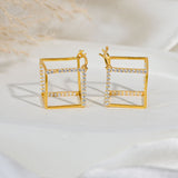 Studded Cube Hoops Made of Fine 925 Silver