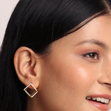 Studded Cube Hoops