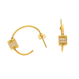 Golden Circular Studded Hoops