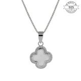 Clover Pendant (White) Made of Fine 925 Silver