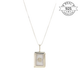 Mother of Pearl North Star Pendant Made of Fine 925 Silver