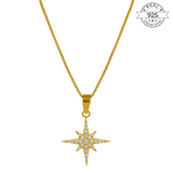 North Star Pendant Made of Fine 925 Silver