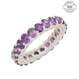 Purple Eternity Band Made of Fine 925 Silver