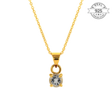 Aquamarine March Birthstone with Initial Pendant and Chain Made of Fine 925 Silver