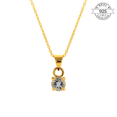 Aquamarine March Birthstone with Initial Pendant and Chain Made of Fine 925 Silver