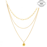 Layered Link Necklace Made of Fine 925 Silver