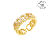 Studded Cuban Ring Made of Fine 925 Silver