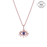 Sparkly Evil Eye Pendant - Made of Fine 925 Silver