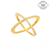 Criss Cross Ring Made of Fine 925 Silver