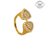 Studded Triangle Band Made of Fine 925 Silver