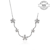 Floral Necklace Made of Fine 925 Silver
