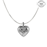 Love Engraved Heart Pendant Made of Fine 925 Silver
