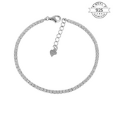 White Tennis Bracelet Made of Fine 925 Silver
