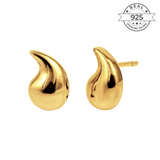 Golden Drop Studs Made of Fine 925 Silver