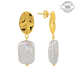 Pearl Statement Earrings Made of Fine 925 Silver