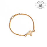 Studded Butterfly Bracelet Made of Fine 925 Silver