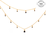 Layered Blue Sapphire Necklace Made of Fine 925 Silver