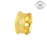 Textured Gold Band Made of Fine 925 Silver